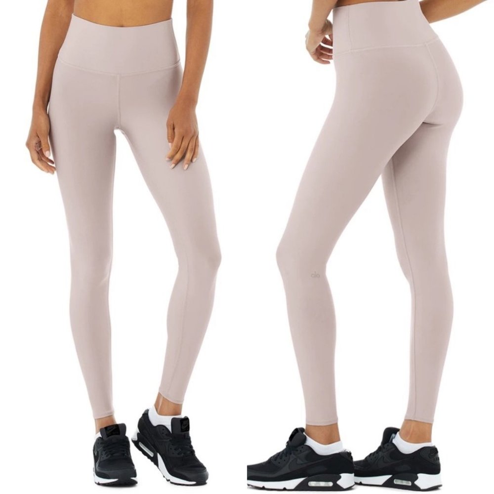 Alo Yoga High Waist Airlift Leggings Pink Size Medium Lavender Yoga Pants Tights - Picture 2 of 12